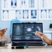 Medical expert and patient meeting at a check up appointment to discuss lab test results and potential treatment for recovery. Healthcare industry with medical insurance services.